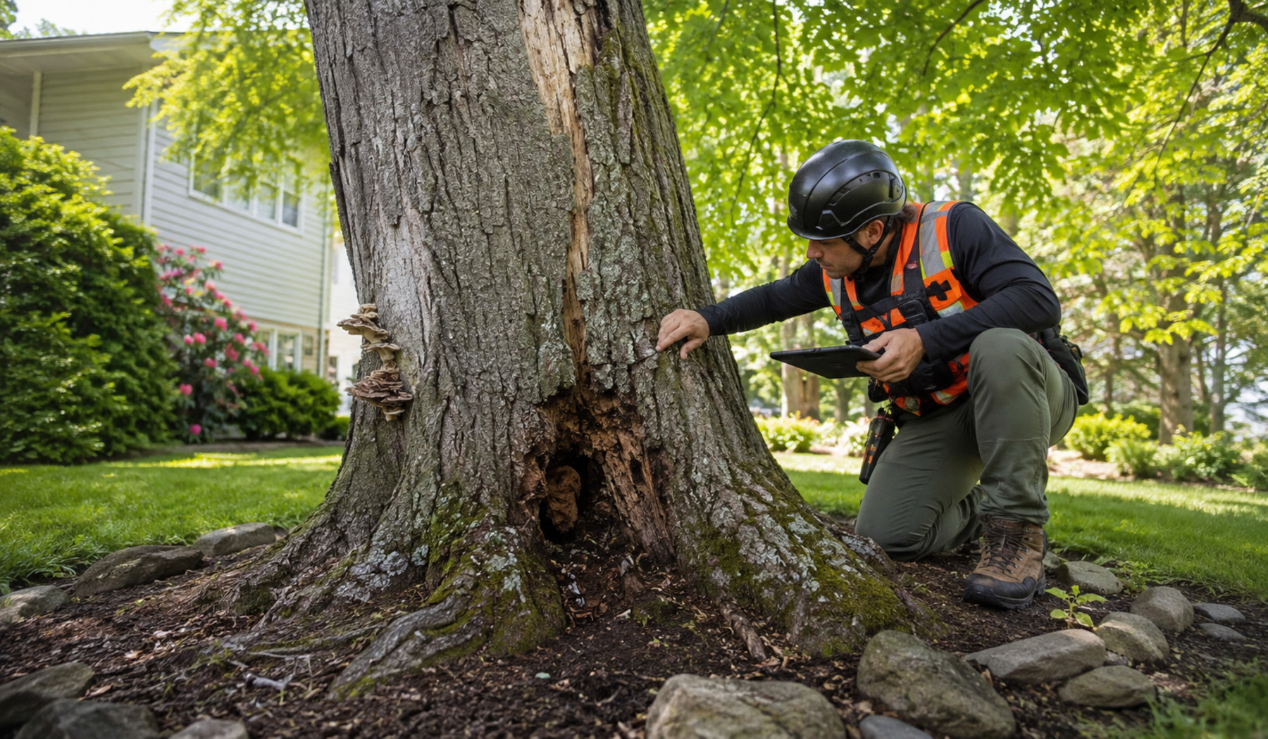Professional inspection of trunk defects and decay on a Cherokee County Georgia tree